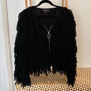 Current Mood Black Shaggy Coat